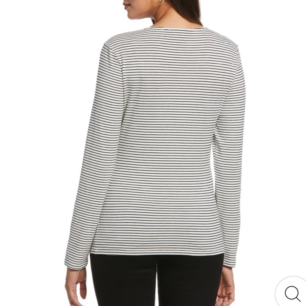 Chaps white and black long sleeves blouse Size:S